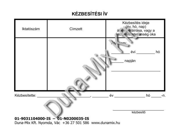 Kézbesítési ív